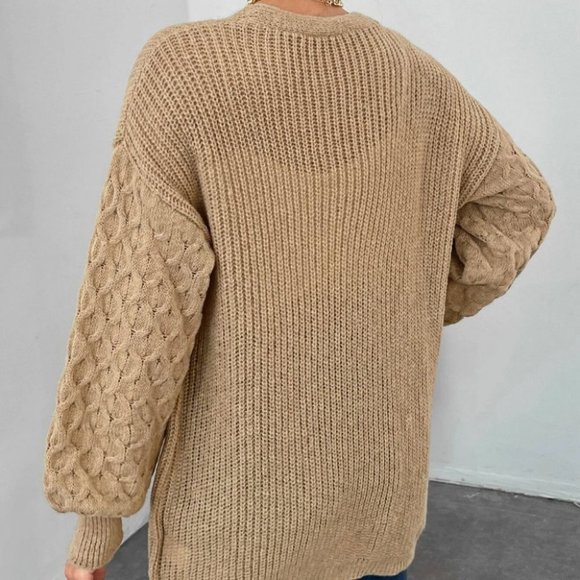 KHAKI CARDIGAN FALL WINTER STREETWEAR TRENDING - Picture 6 of 6